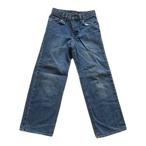 Old Navy Kids Size 8 Slim Straight Jeans Adjustable Waist Blue Denim